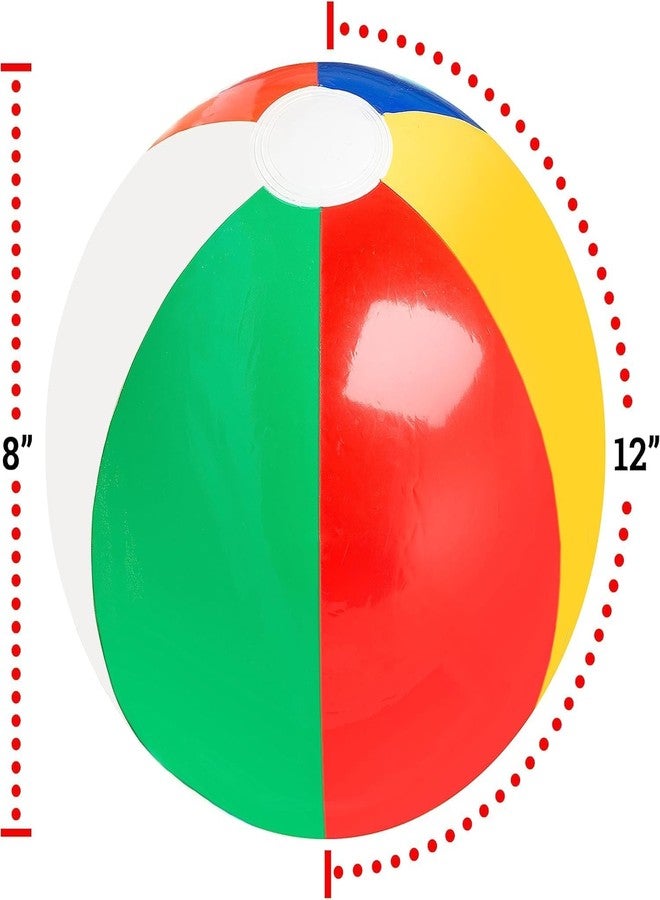 DORPUT Inflatable Rainbow Beach Ball for Kids | Pool Party & Birthday Decoration Toy | Summer Water Play Ball for Boys & Girls | 8-12 Inches (Inflated/Deflated) Pack of 1 - Image 3